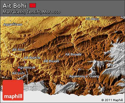 Physical 3D Map of Aït Bohi