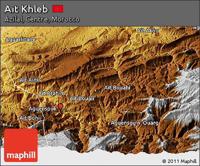Physical 3D Map of Aït Khleb