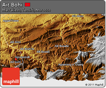 Physical 3D Map of Aït Bohi