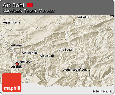 Shaded Relief 3D Map of Aït Bohi