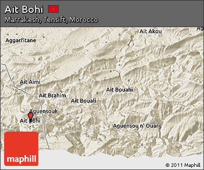 Shaded Relief 3D Map of Aït Bohi