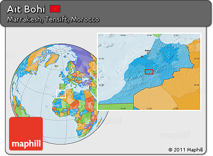Political Location Map of Aït Bohi