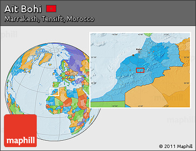 Political Location Map of Aït Bohi