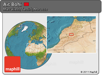 Satellite Location Map of Aït Bohi
