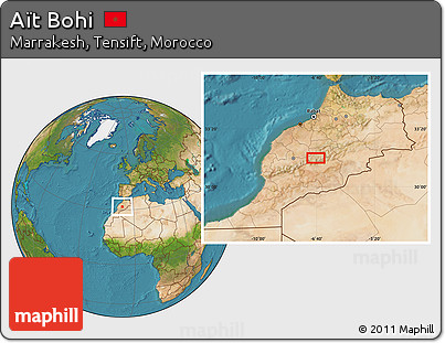 Satellite Location Map of Aït Bohi