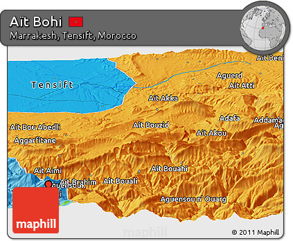 Political Panoramic Map of Aït Bohi