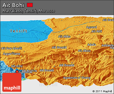 Political Panoramic Map of Aït Bohi