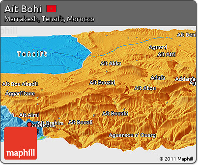 Political Panoramic Map of Aït Bohi