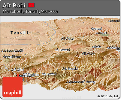 Satellite Panoramic Map of Aït Bohi