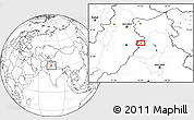 Blank Location Map of the area around 31° 39' 38" N, 74° 52' 30" E