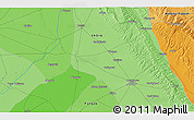 Political 3D Map of the area around 31° 39' 38" N, 75° 43' 29" E