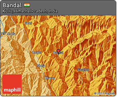 Political 3D Map of Bandal