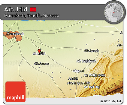 Physical 3D Map of Aïn Jdid