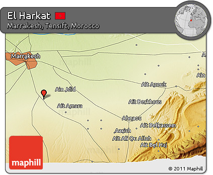 Physical 3D Map of El Harkat