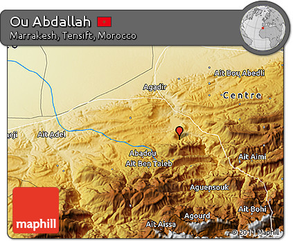 Physical 3D Map of Ou Abdallah