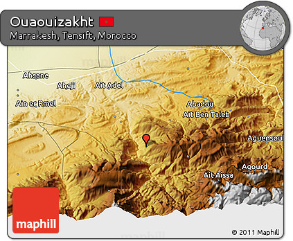 Physical 3D Map of Ouaouizakht