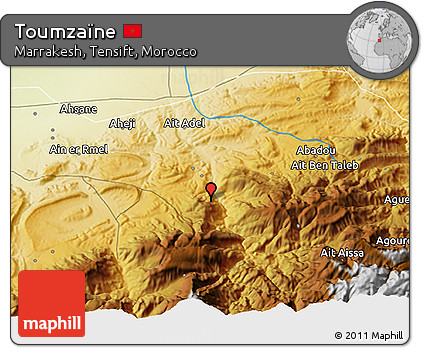 Physical 3D Map of Toumzaïne