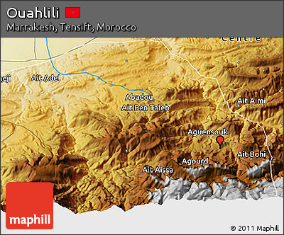 Physical 3D Map of Ouahlili