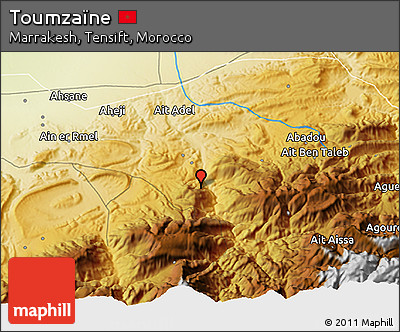 Physical 3D Map of Toumzaïne