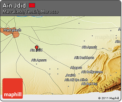 Physical 3D Map of Aïn Jdid