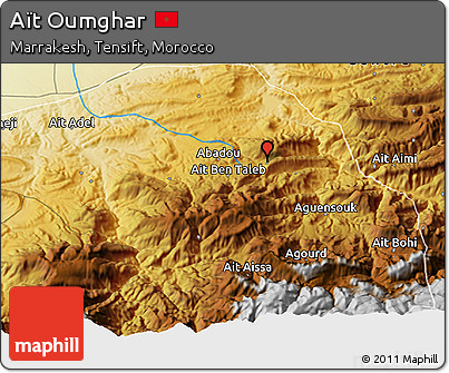 Physical 3D Map of Aït Oumghar