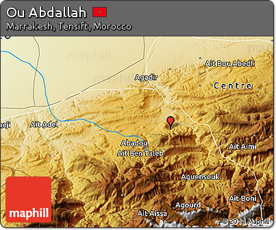 Physical 3D Map of Ou Abdallah