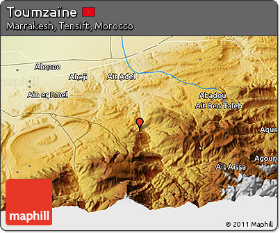 Physical 3D Map of Toumzaïne