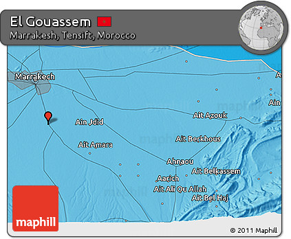 Political 3D Map of El Gouassem