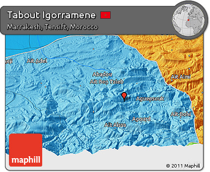 Political 3D Map of Tabout Igorramene
