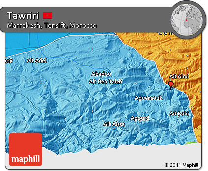 Political 3D Map of Tawriri