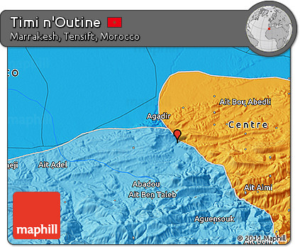 Political 3D Map of Timi N'Outine