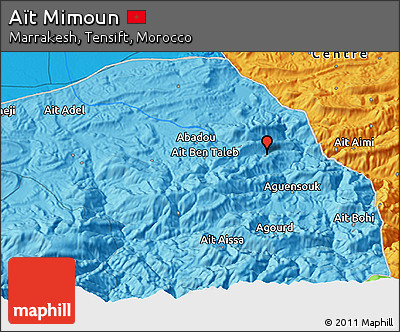 Political 3D Map of Aït Mimoun