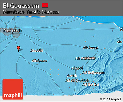 Political 3D Map of El Gouassem
