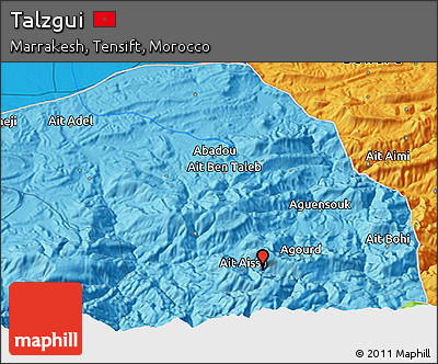 Political 3D Map of Talzgui