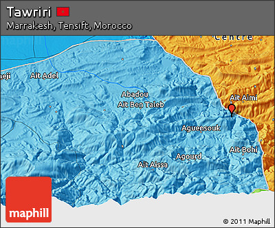 Political 3D Map of Tawriri