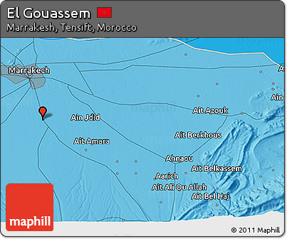 Political 3D Map of El Gouassem