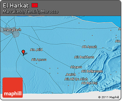 Political 3D Map of El Harkat