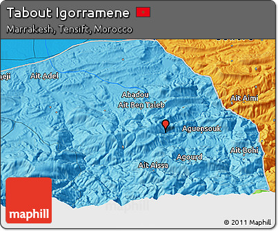 Political 3D Map of Tabout Igorramene