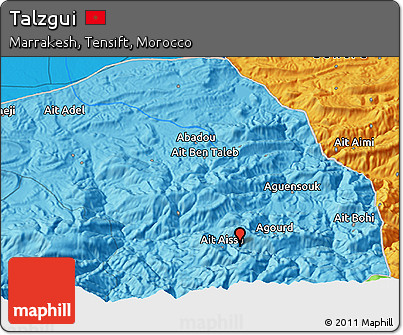 Political 3D Map of Talzgui