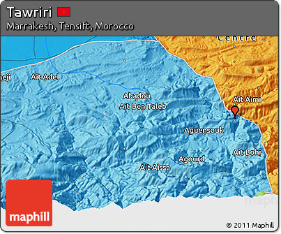Political 3D Map of Tawriri