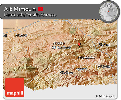 Satellite 3D Map of Aït Mimoun