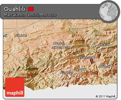 Satellite 3D Map of Ouahlili