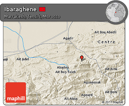 Shaded Relief 3D Map of Ibaraghene
