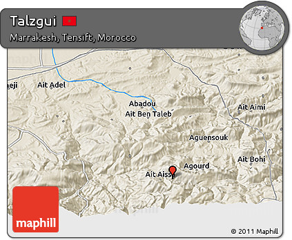 Shaded Relief 3D Map of Talzgui