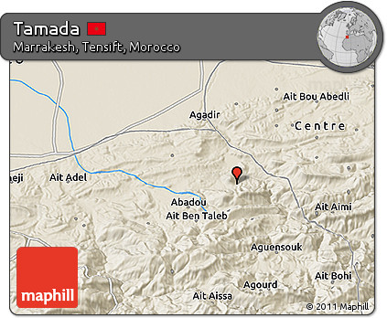Shaded Relief 3D Map of Tamada