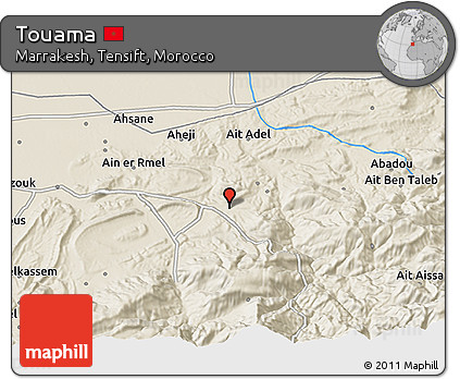 Shaded Relief 3D Map of Touama