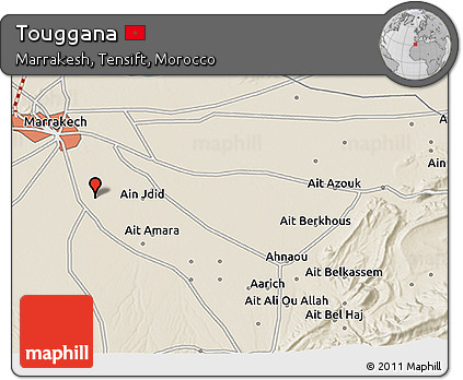 Shaded Relief 3D Map of Touggana