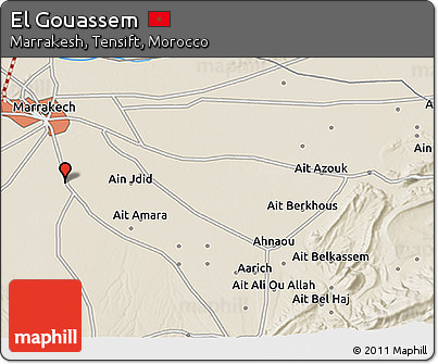 Shaded Relief 3D Map of El Gouassem