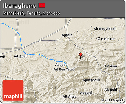 Shaded Relief 3D Map of Ibaraghene