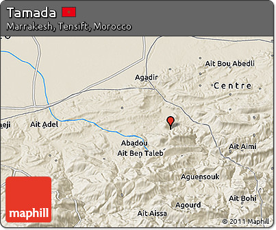 Shaded Relief 3D Map of Tamada